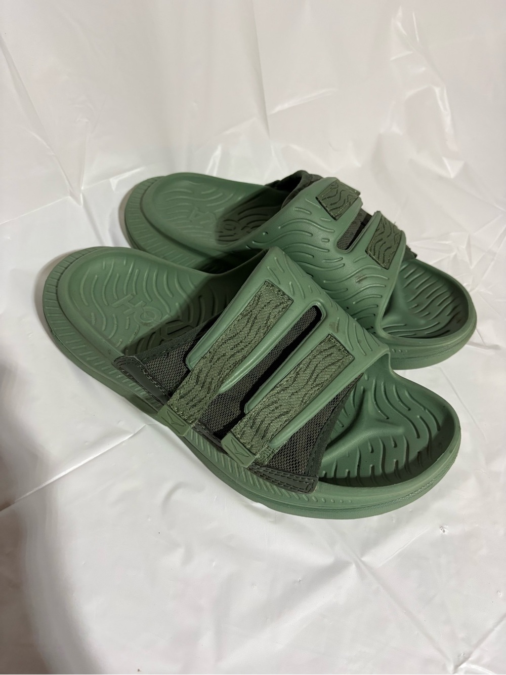 Hoka Olive Green Adjustable Strap Slide Sandals for Women
